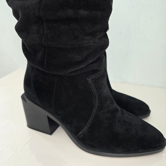 Vince Camuto Kenidra Boots Women's 8W Black Suede Slouchy Winter Western Festive - Picture 3 of 10